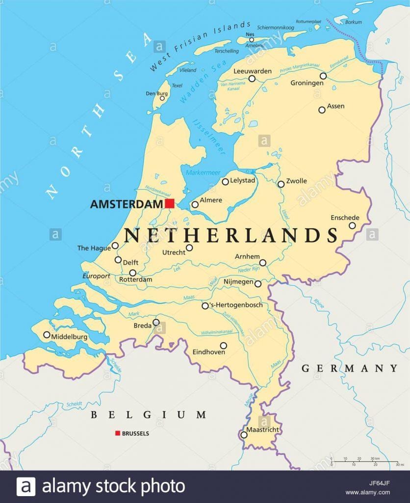 Peta dari Rotterdam dan amsterdam