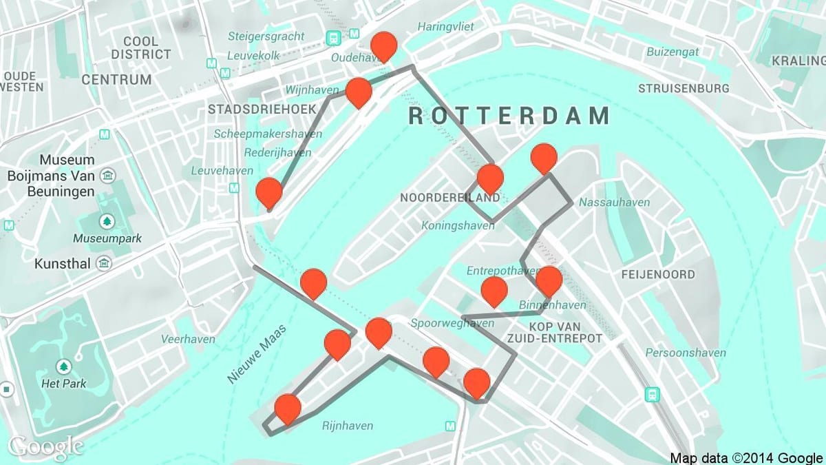 Peta dari Rotterdam arsitektur 