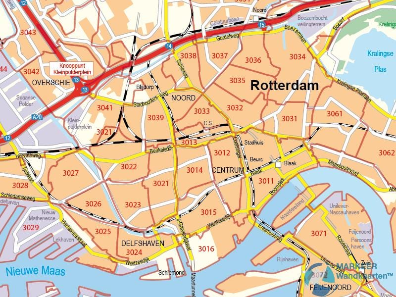 Peta kode pos Rotterdam 