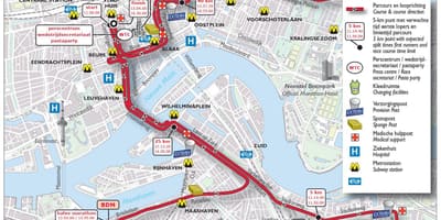 Peta dari Rotterdam marathon 